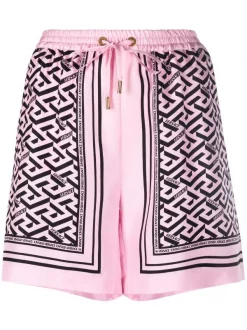 ( Nouvelle Collection ) Versace 5P210 CANDY BLACK Short à Imprimé La Greca Femme