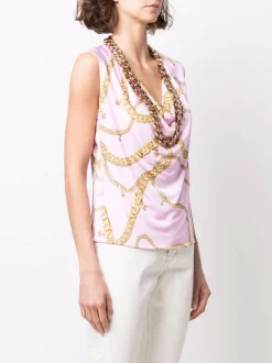 ( Nouvelle Collection ) Versace 5P220 CANDY + GOLD Blouse à Détail De Chaîne Femme 7 ( Nouvelle Collection ) Versace 5P220 CANDY + GOLD Blouse à Détail De Chaîne Femme -Pas Cher Versace Boutique 17882211 37734473 600