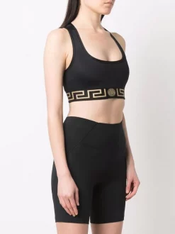 ( Nouvelle Collection ) Versace Brassière De Sport La Greca Crop Femme -Pas Cher Versace Boutique 17882999 37716605 600