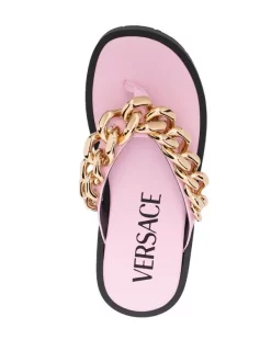 Versace Tongs à Détails De Chaînes 1PB9V PINK -Pas Cher Versace Boutique 17885966 37718489 600