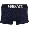( Nouvelle Collection ) Versace Boxer à Imprimé La Greca 5U280 NAVY + BLACK