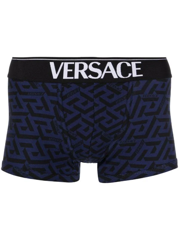 ( Nouvelle Collection ) Versace Boxer à Imprimé La Greca 5U280 NAVY + BLACK 1 ( Nouvelle Collection ) Versace Boxer à Imprimé La Greca 5U280 NAVY + BLACK