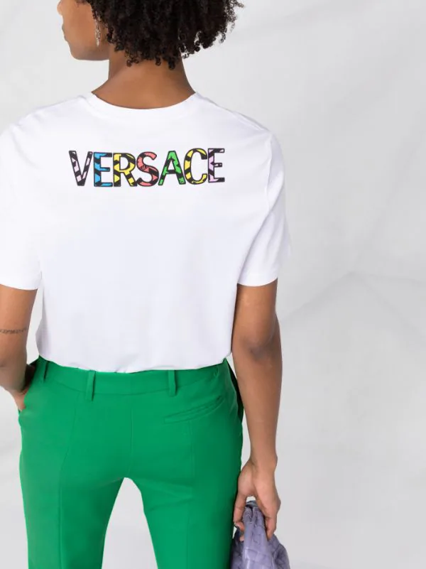 ( Nouvelle Collection ) Versace T-shirt Imprimé Medusa à Manches Courtes 2W070 BIANCO + MULTICOLOR 3 ( Nouvelle Collection ) Versace T-shirt Imprimé Medusa à Manches Courtes 2W070 BIANCO + MULTICOLOR – Image 3