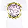 ( Nouvelle Collection ) Versace T-shirt Imprimé Medusa à Manches Courtes 2W070 BIANCO + MULTICOLOR