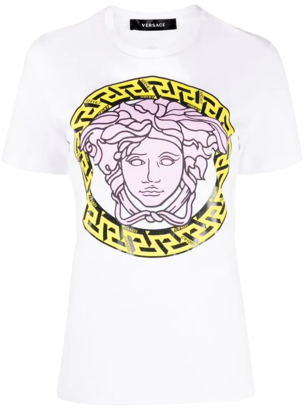 ( Nouvelle Collection ) Versace T-shirt Imprimé Medusa à Manches Courtes 2W070 BIANCO + MULTICOLOR 1 ( Nouvelle Collection ) Versace T-shirt Imprimé Medusa à Manches Courtes 2W070 BIANCO + MULTICOLOR