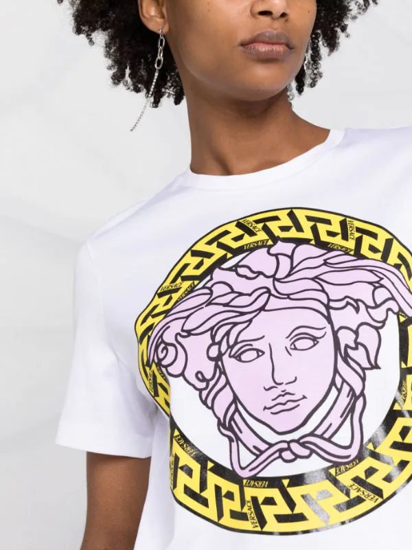 ( Nouvelle Collection ) Versace T-shirt Imprimé Medusa à Manches Courtes 2W070 BIANCO + MULTICOLOR 5 ( Nouvelle Collection ) Versace T-shirt Imprimé Medusa à Manches Courtes 2W070 BIANCO + MULTICOLOR – Image 5
