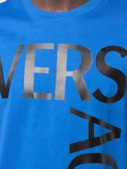( Nouvelle Collection ) Versace T-shirt à Logo Imprimé 1U820 SAPPHIRE -Pas Cher Versace Boutique 17910623 38025616 600