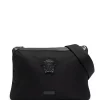 ( Nouvelle Collection ) Versace D4INP BLACK Sac Porté épaule à Plaque Medusa Homme