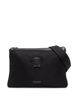 ( Nouvelle Collection ) Versace D4INP BLACK Sac Porté épaule à Plaque Medusa Homme