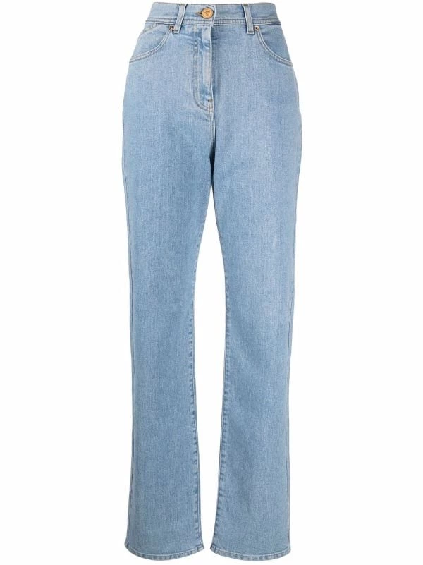 ( Nouvelle Collection ) Versace Jean Droit à Taille Haute Femme 1 ( Nouvelle Collection ) Versace Jean Droit à Taille Haute Femme