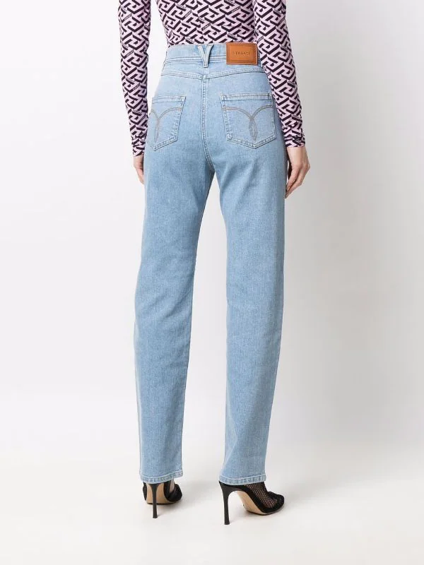 ( Nouvelle Collection ) Versace Jean Droit à Taille Haute Femme 4 ( Nouvelle Collection ) Versace Jean Droit à Taille Haute Femme – Image 4