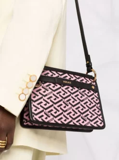 ( Nouvelle Collection ) Versace Sac Porté épaule La Greca Bicolore 5P21V CANDY+BLACK - ORO VERSACE -Pas Cher Versace Boutique 17926153 37870758 600