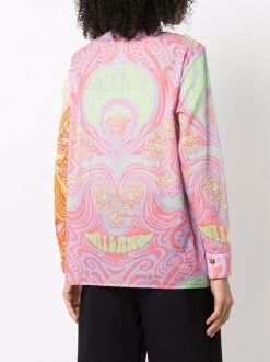 ( Nouvelle Collection ) Versace 5R140 CORAL+ORCHID Chemise Medusa Head à Manches Longues Femme -Pas Cher Versace Boutique 17952678 37891768 600