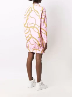 ( Nouvelle Collection ) Versace 5P220 CANDY + GOLD Robe-pull à Imprimé Chaînes Femme -Pas Cher Versace Boutique 17958289 37954245 600