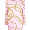 ( Nouvelle Collection ) Versace 5P220 CANDY + GOLD Robe-pull à Imprimé Chaînes Femme