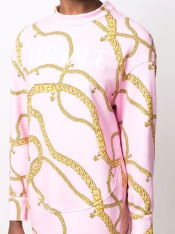 ( Nouvelle Collection ) Versace 5P220 CANDY + GOLD Robe-pull à Imprimé Chaînes Femme -Pas Cher Versace Boutique 17958289 37955019 600
