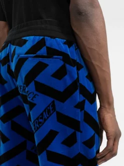 ( Nouvelle Collection ) Versace Pantalon De Jogging à Motif Géométrique 2UA00 SAPPHIRE/BLACK -Pas Cher Versace Boutique 17958383 996ff35e 60c5 4514 ab55 f7dcda7ef746 600