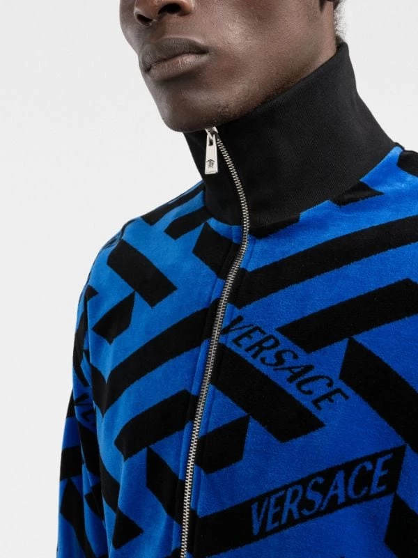 ( Nouvelle Collection ) Versace Veste De Sport à Imprimé Géométrique 2UA00 SAPPHIRE/BLACK 5 ( Nouvelle Collection ) Versace Veste De Sport à Imprimé Géométrique 2UA00 SAPPHIRE/BLACK – Image 5