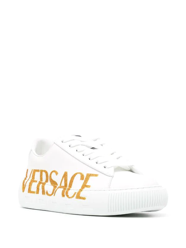 ( Nouvelle Collection ) Versace Baskets En Cuir à Logo Imprimé 1W00V 2 ( Nouvelle Collection ) Versace Baskets En Cuir à Logo Imprimé 1W00V – Image 2