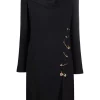 ( Nouvelle Collection ) Versace Robe Courte à Col Bénitier 1B000 BLACK