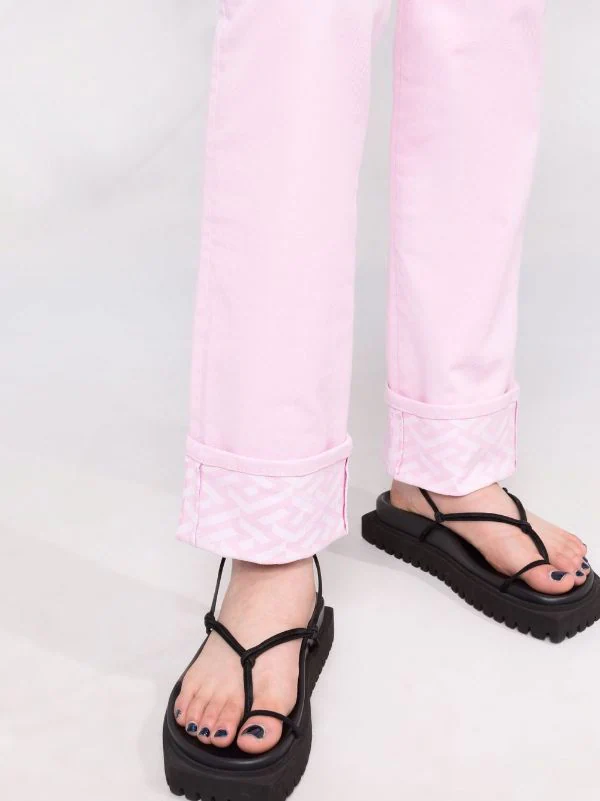 ( Nouvelle Collection ) Versace 1D310 PINK Pantalon Droit à Taille Haute Femme 3 ( Nouvelle Collection ) Versace 1D310 PINK Pantalon Droit à Taille Haute Femme – Image 3