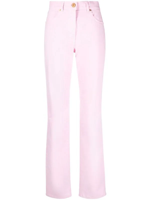 ( Nouvelle Collection ) Versace 1D310 PINK Pantalon Droit à Taille Haute Femme 1 ( Nouvelle Collection ) Versace 1D310 PINK Pantalon Droit à Taille Haute Femme