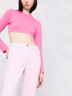 ( Nouvelle Collection ) Versace 1D310 PINK Pantalon Droit à Taille Haute Femme 12 ( Nouvelle Collection ) Versace 1D310 PINK Pantalon Droit à Taille Haute Femme -Pas Cher Versace Boutique 17967396 38113307 600