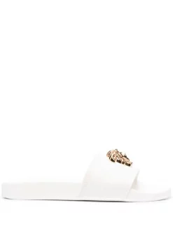 Versace Claquettes à Logo Medusa 1W01V Bianco-oro Versace