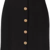 Versace 1B000 BLACK Medusa A-line Wool Skirt Femme