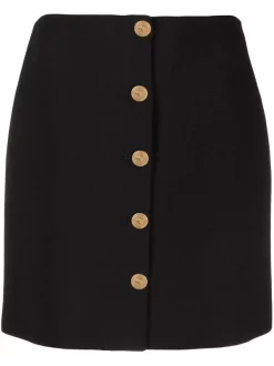 Versace 1B000 BLACK Medusa A-line Wool Skirt Femme
