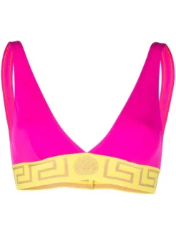 Versace 2PA50 FUXIA YELLOW Haut De Bikini Greca à Bonnets Triangle Femme