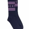 Versace Chaussettes Rayées à Logo Intarsia 2UD80 Bluenavy