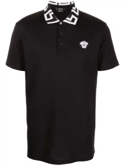 Versace Polo à Col Greca Homme