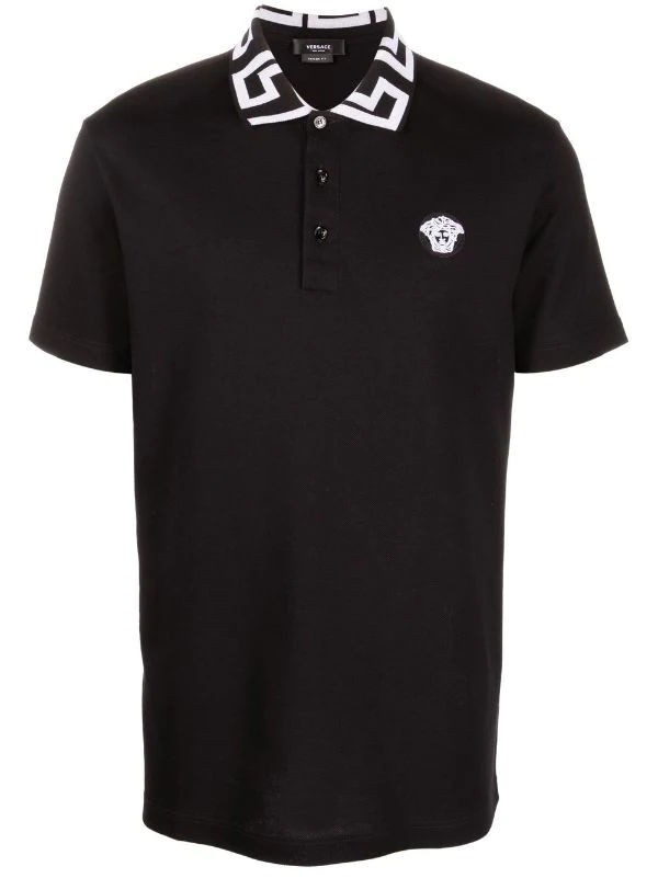 Versace Polo à Col Greca Homme 1 Versace Polo à Col Greca Homme