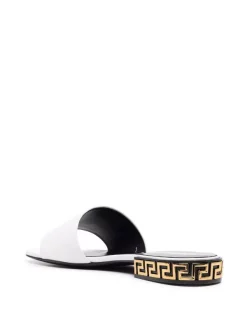 ( Nouvelle Collection ) Versace Sandales Greca En Cuir 1W00V BIANCO OTTICO-ORO VERSACE -Pas Cher Versace Boutique 17976611 37934027 600