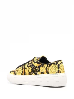 ( Nouvelle Collection ) Versace 5W08V Baskets à Imprimé Baroque Femme -Pas Cher Versace Boutique 17980371 37975700 600