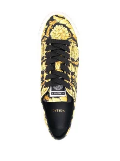 ( Nouvelle Collection ) Versace 5W08V Baskets à Imprimé Baroque Femme -Pas Cher Versace Boutique 17980371 37978737 600