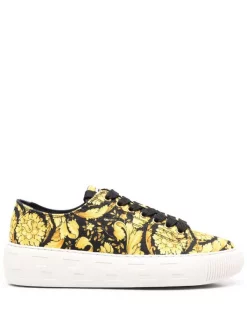( Nouvelle Collection ) Versace 5W08V Baskets à Imprimé Baroque Femme