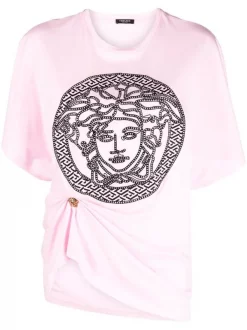 ( Nouvelle Collection ) Versace T-shirt Medusa à Fronces 1PB90 PINK