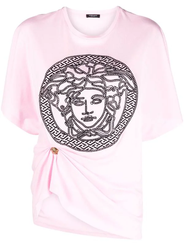 ( Nouvelle Collection ) Versace T-shirt Medusa à Fronces 1PB90 PINK 1 ( Nouvelle Collection ) Versace T-shirt Medusa à Fronces 1PB90 PINK