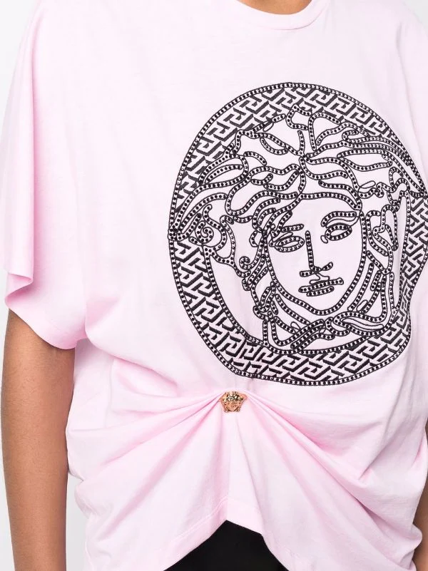 ( Nouvelle Collection ) Versace T-shirt Medusa à Fronces 1PB90 PINK 5 ( Nouvelle Collection ) Versace T-shirt Medusa à Fronces 1PB90 PINK – Image 5