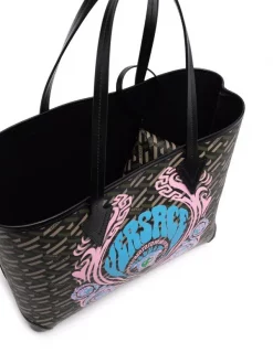 ( Nouvelle Collection ) Versace 5B50V BLACK+KAKI+CANDY+CORAL-VERSACEGOLD Sac Cabas La Greca Medusa Music Femme -Pas Cher Versace Boutique 17981131 38000615 600