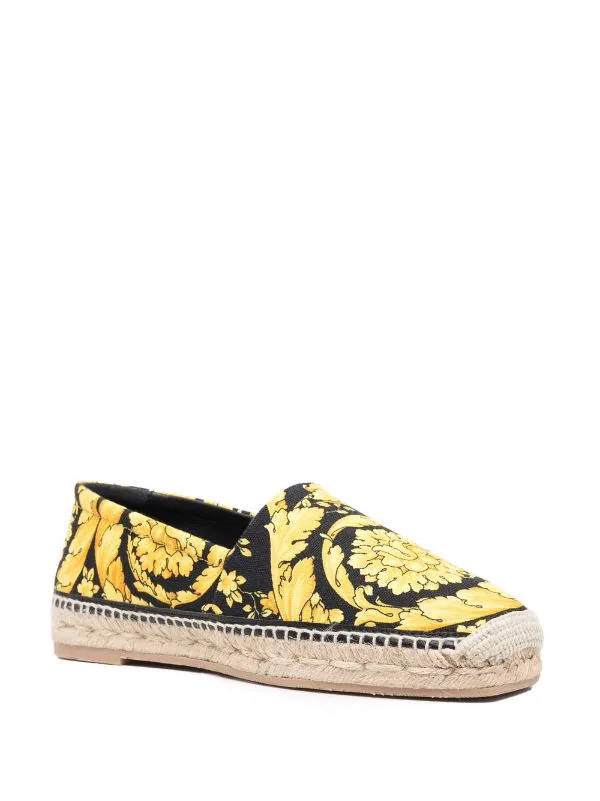 ( Nouvelle Collection ) Versace D4191 NERO+ORO Espadrilles à Imprimé Barocco Femme 2 ( Nouvelle Collection ) Versace D4191 NERO+ORO Espadrilles à Imprimé Barocco Femme – Image 2