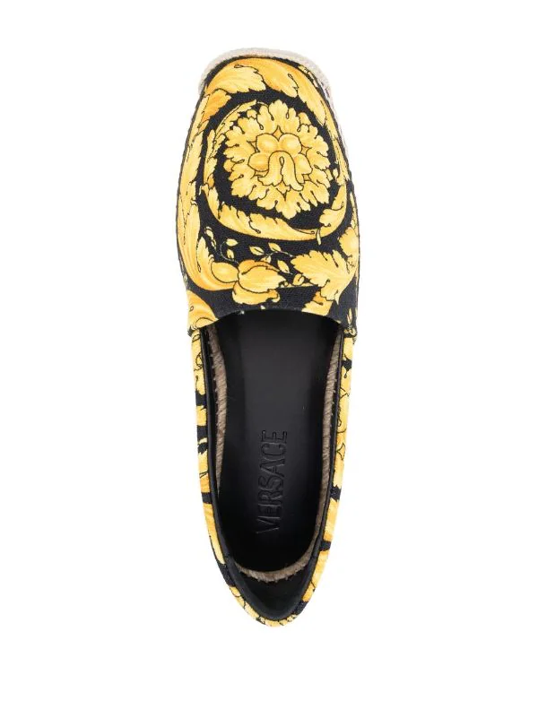 ( Nouvelle Collection ) Versace D4191 NERO+ORO Espadrilles à Imprimé Barocco Femme 4 ( Nouvelle Collection ) Versace D4191 NERO+ORO Espadrilles à Imprimé Barocco Femme – Image 4