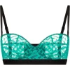 ( Nouvelle Collection ) Versace 1V560 TURQUOISE Soutien-gorge à Imprimé Greca Femme
