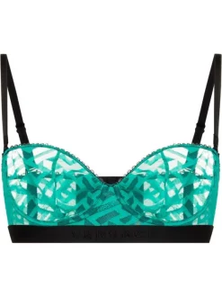 ( Nouvelle Collection ) Versace 1V560 TURQUOISE Soutien-gorge à Imprimé Greca Femme