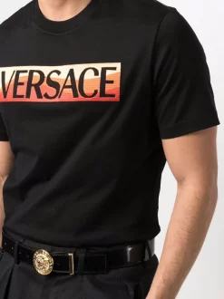 ( Nouvelle Collection ) Versace 1B000 BLACK T-shirt à Logo Imprimé Homme -Pas Cher Versace Boutique 17984438 38006871 600