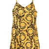 Versace Robe En Soie à Imprimé Baroque A7900 GOLD PRINT
