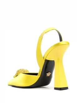 ( Nouvelle Collection ) Versace Escarpins La Medusa à Ornements Strassé 1Y320 SUNSET YELLOW -Pas Cher Versace Boutique 17994715 38008337 600