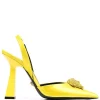 ( Nouvelle Collection ) Versace Escarpins La Medusa à Ornements Strassé 1Y320 SUNSET YELLOW